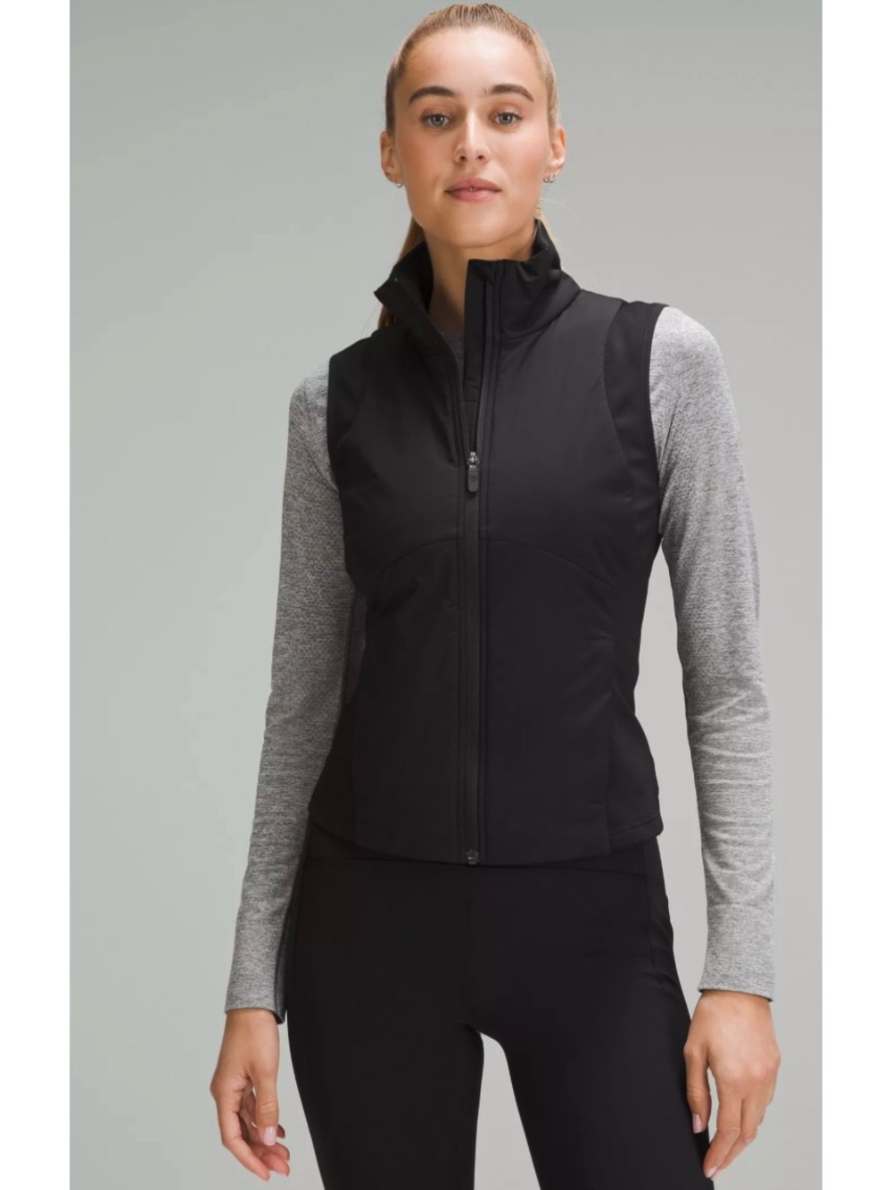 Black Women's Lightweight Zip-Front Vest